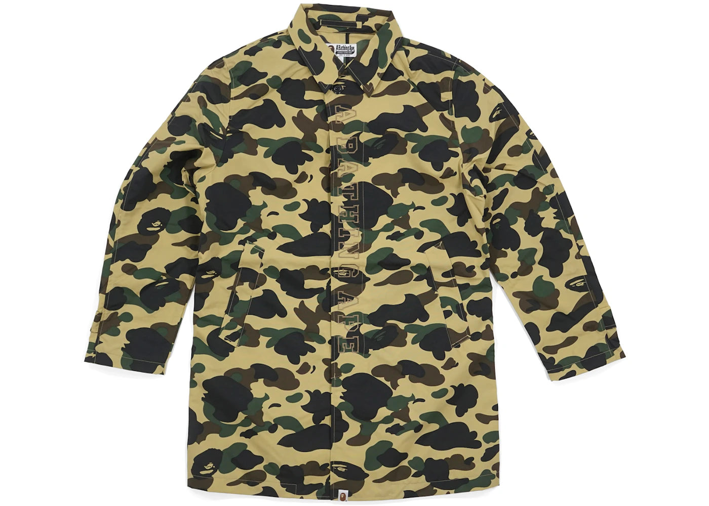 BAPE 1st Camo Rain Trench Coat Yellow