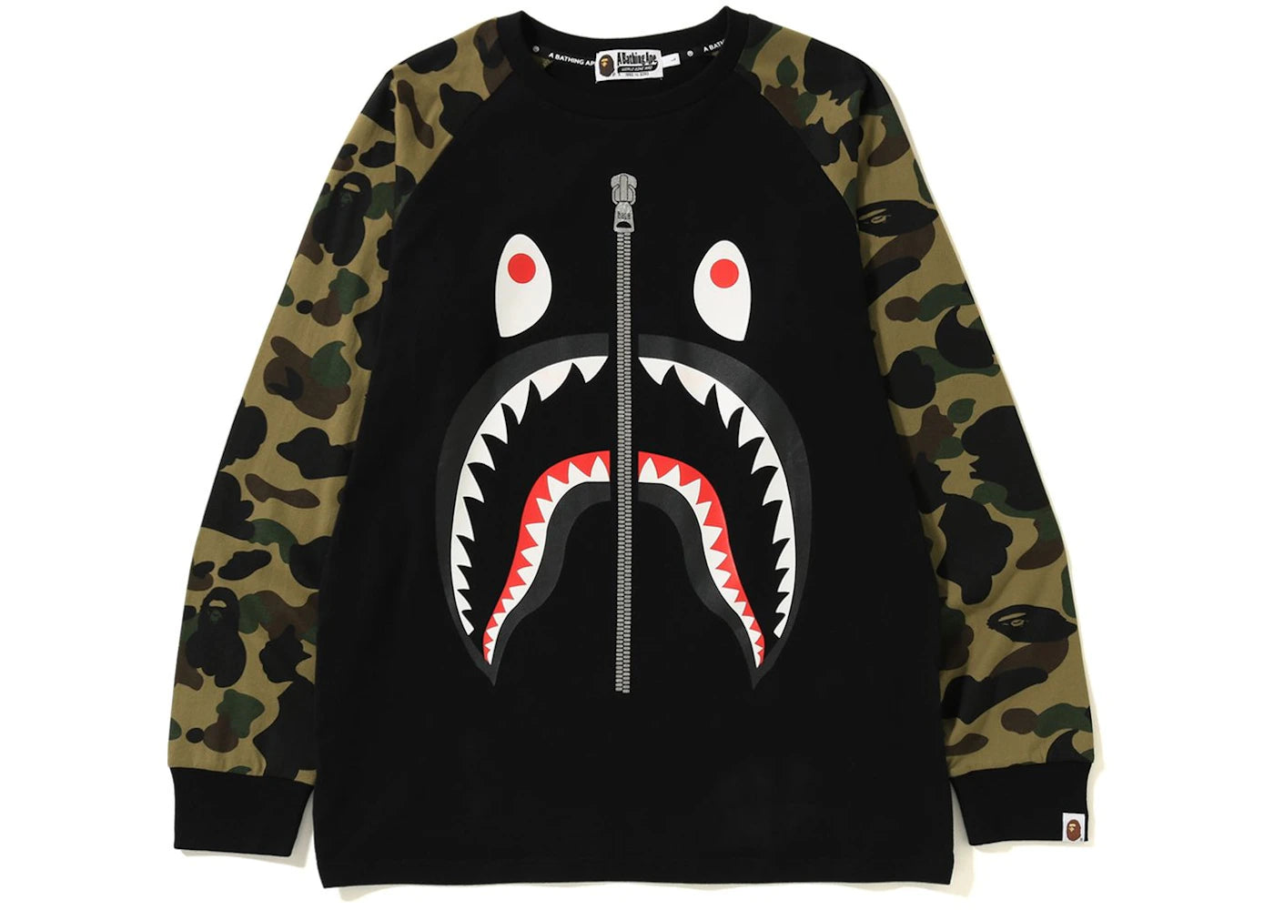 BAPE 1st Camo Shark LS Tee Black/Green