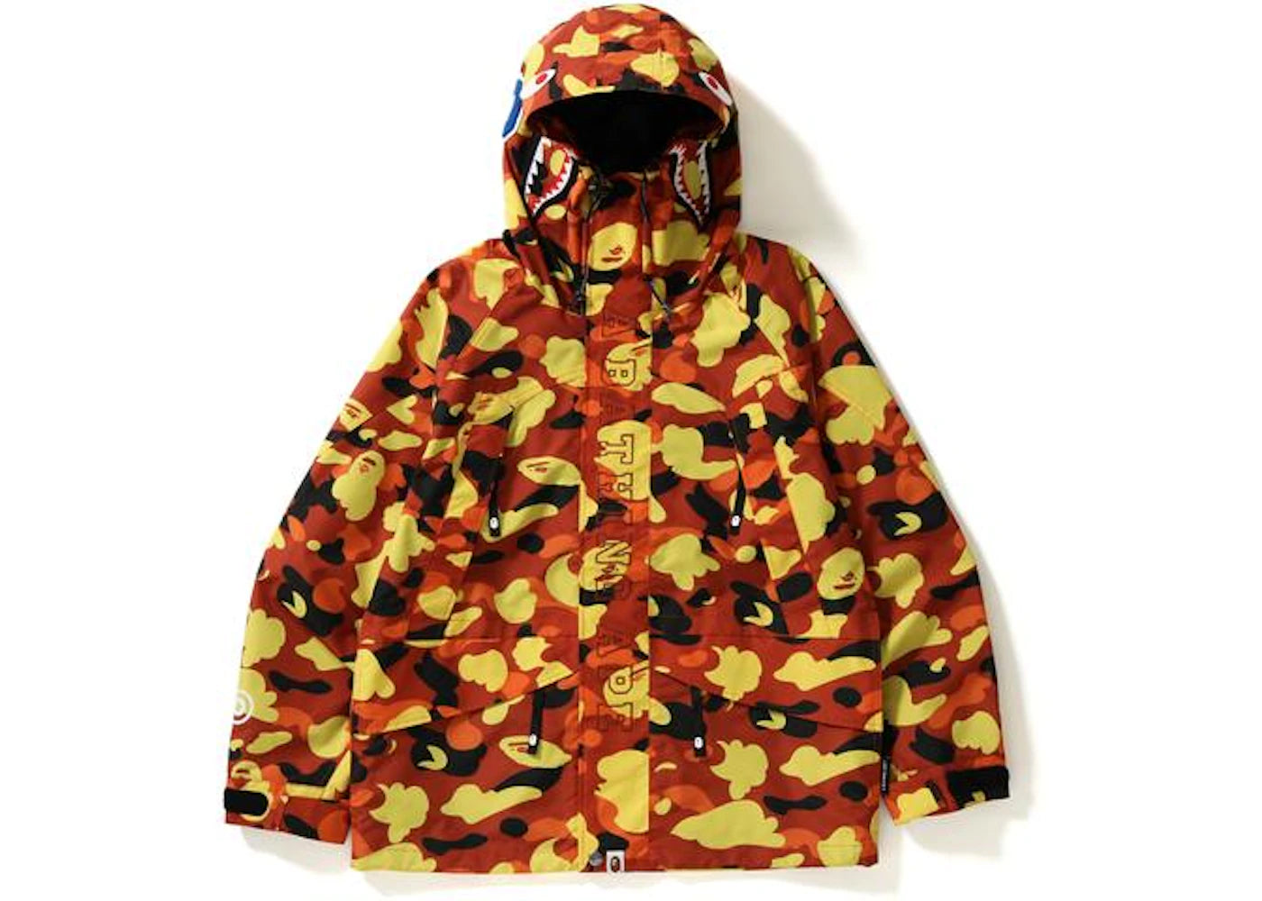 BAPE 1st Camo Shark Snowboard Jacket Jacket Orange