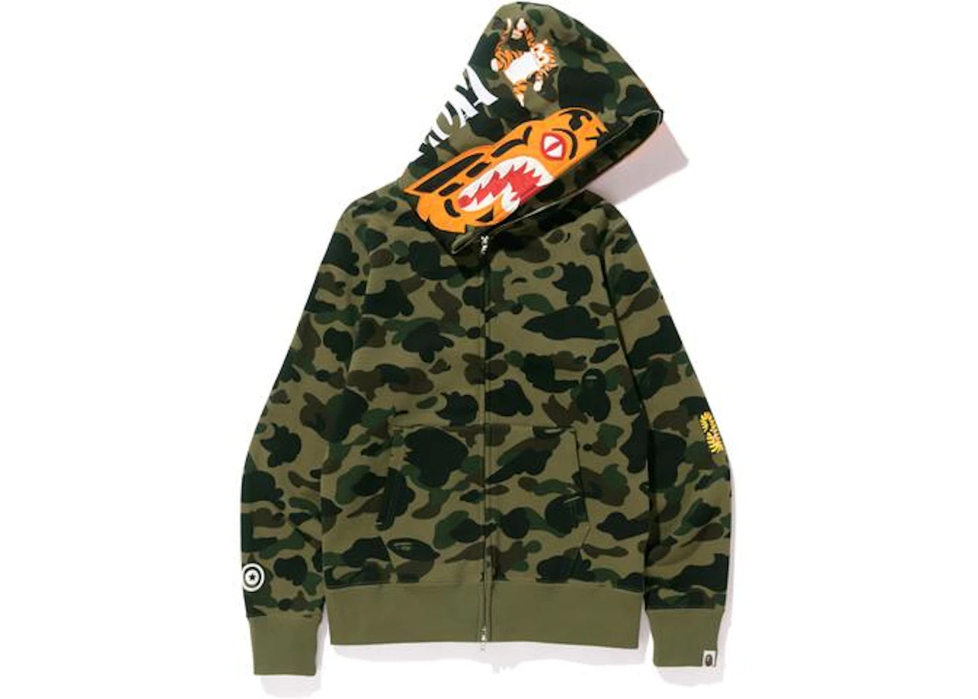 BAPE 1st Camo Tiger Full Zip Hoodie Green