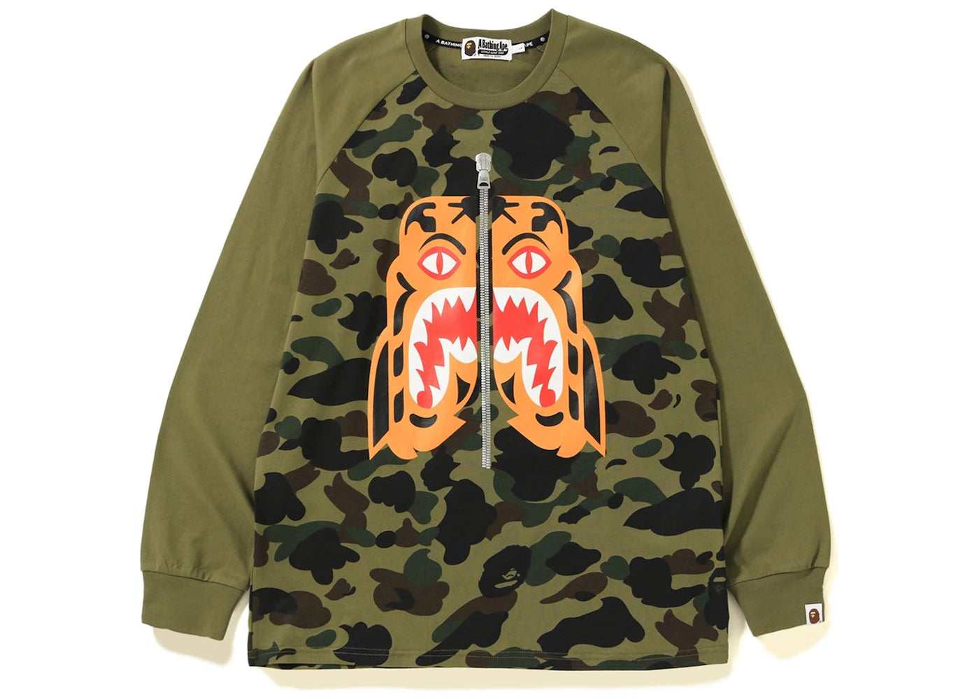 BAPE 1st Camo Tiger LS Tee Green
