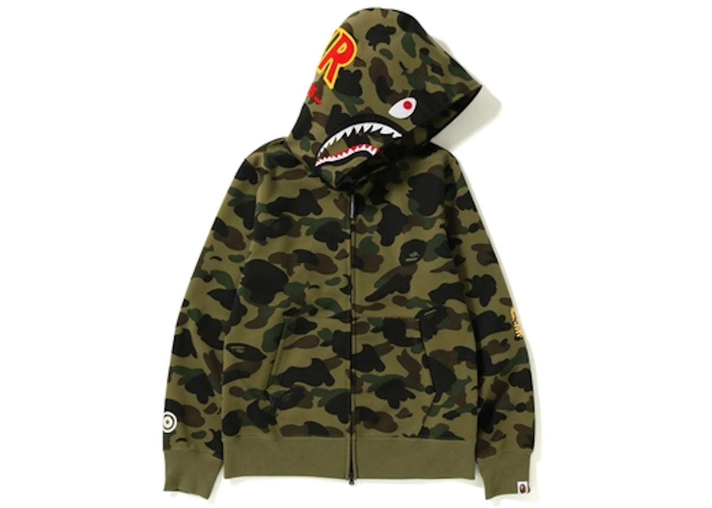 BAPE 1st Camo Windstopper PONR Shark Full Zip Hoodie Green
