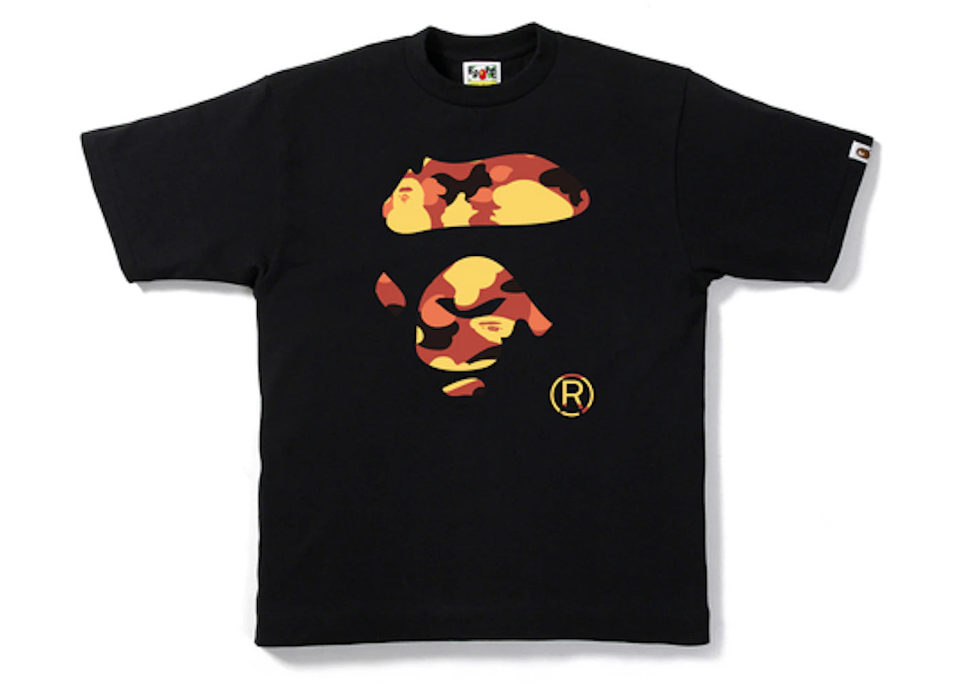BAPE 1st Camo Ape Face Tee Black/Orange Camo