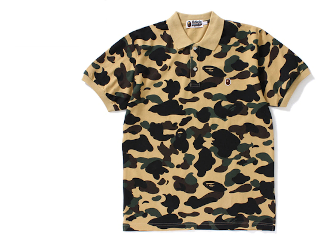 BAPE 1st Camo Ape Head One Point Polo Yellow
