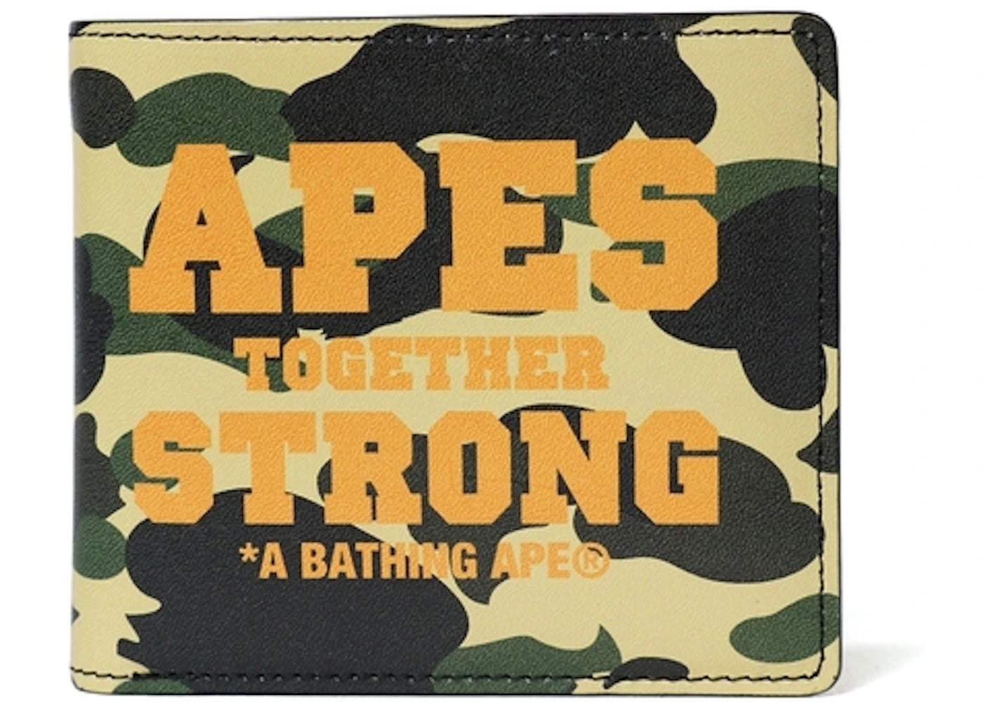 BAPE 1st Camo Ats Leather Wallet yellow/Orange