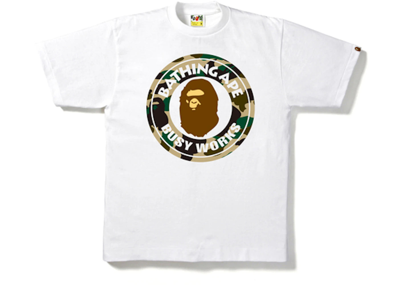 BAPE 1st Camo Busy Works Tee White/Beige