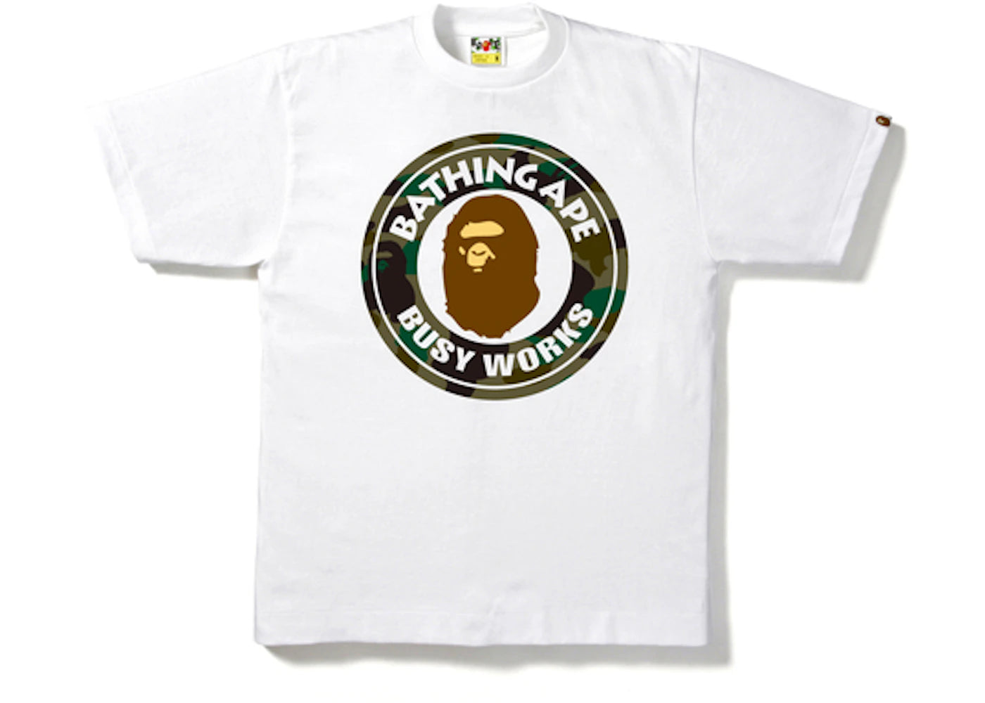 BAPE 1st Camo Busy Works Tee White/Green
