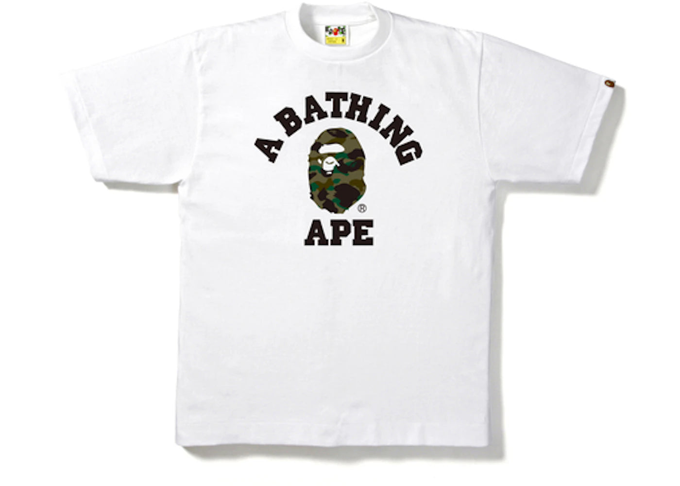BAPE 1st Camo College Tee White/Olive Drab