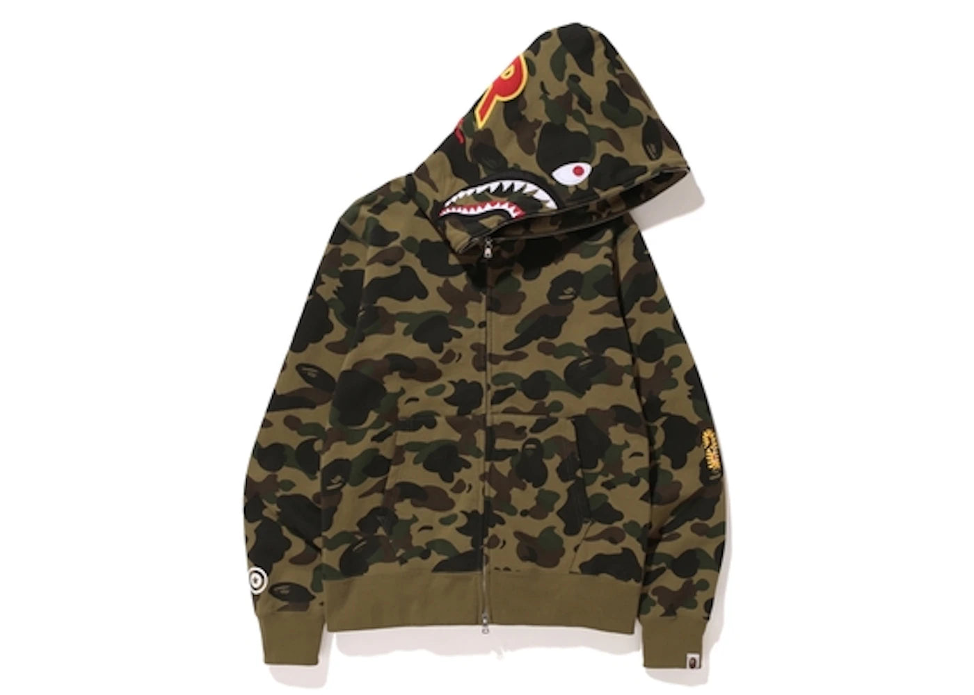 BAPE 1st Camo Shark Full Zip Hoodie Green