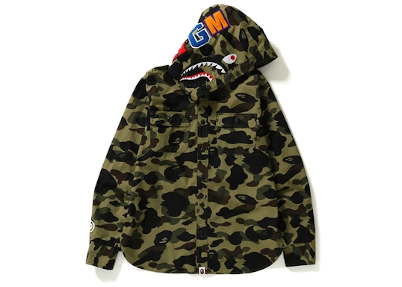 BAPE 1st Camo Shark Hoodie Shirt Green camo