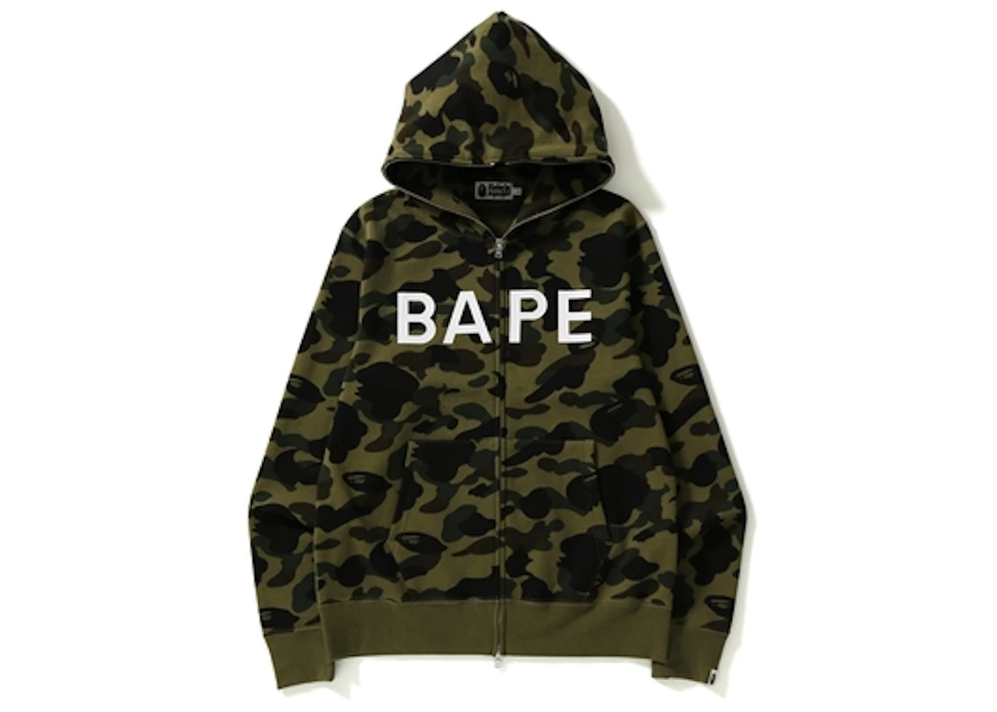 BAPE 1st Camo Wide Full Zip Hoodie Green