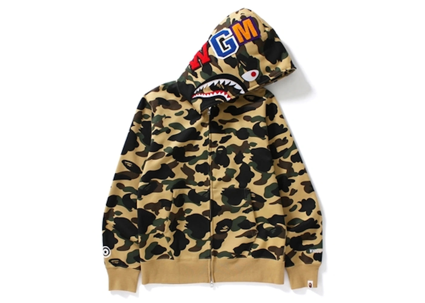 BAPE 1st Camo Windstopper Shark Full Zip Hoodie Yellow