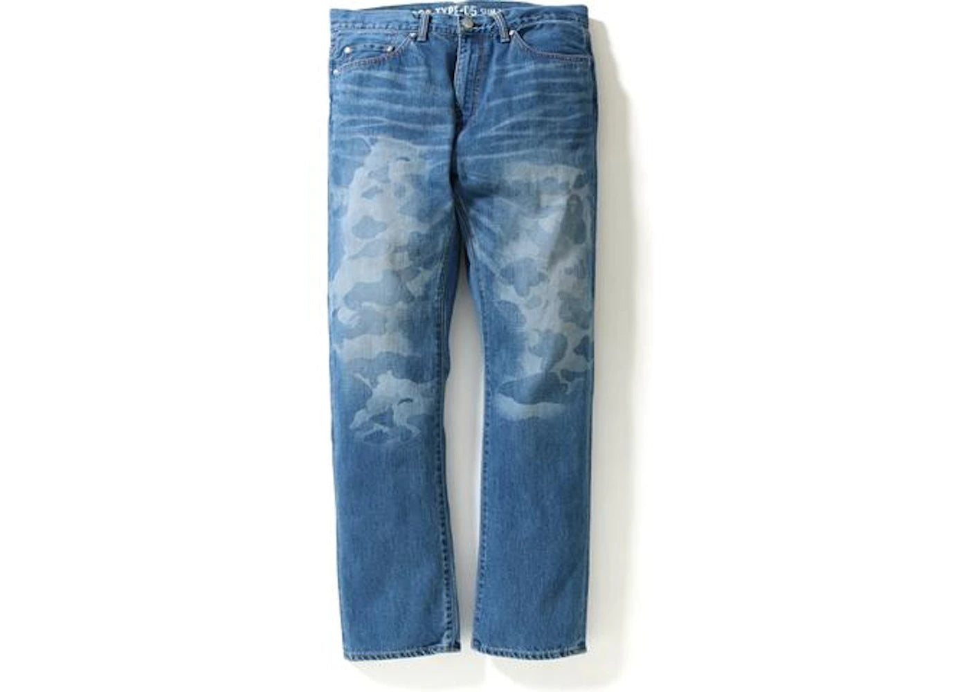 BAPE 2008 Type-05 Damaged Camo Denim Pants Pants Indigo