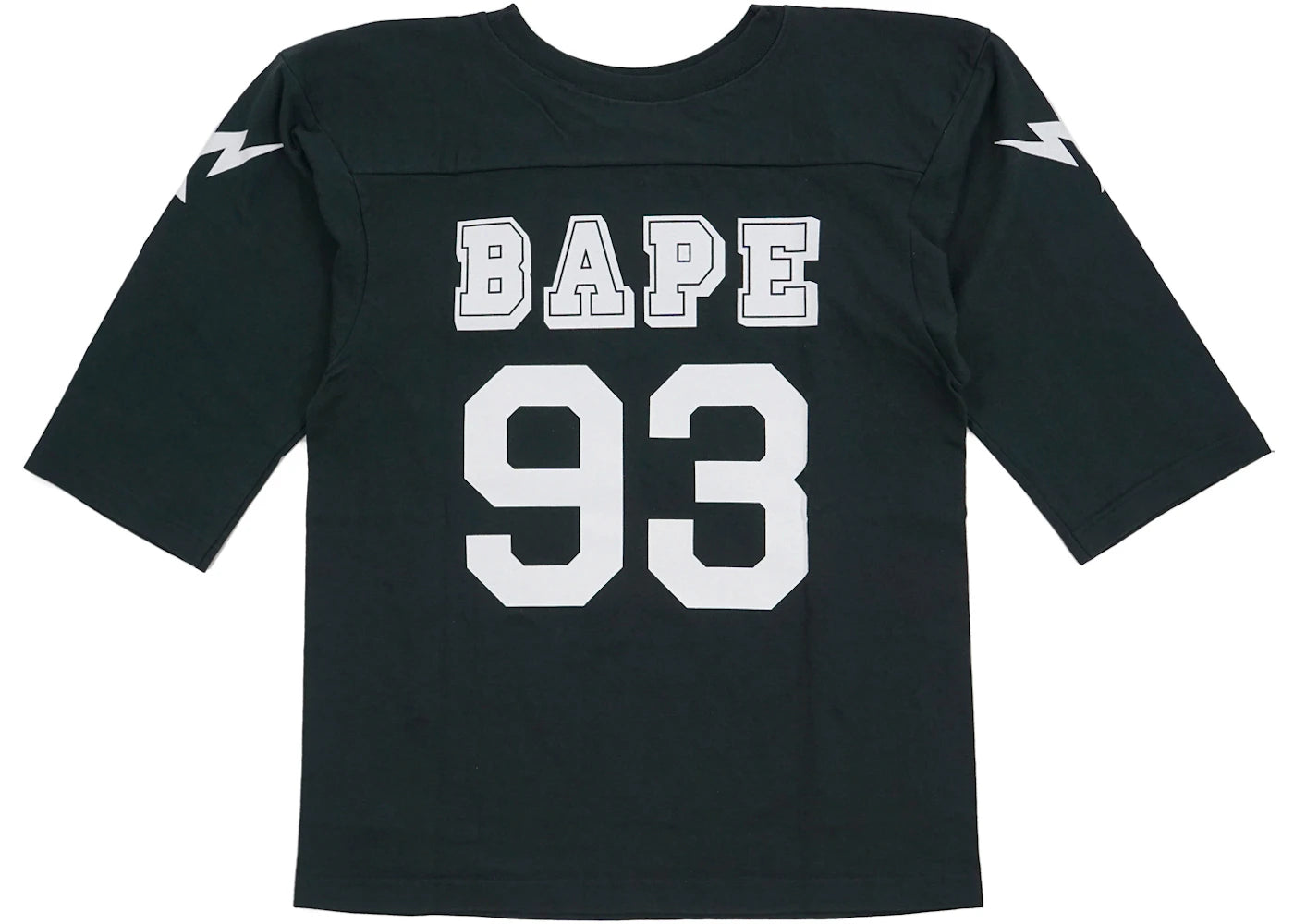 BAPE Champion 3/4 Sleeve Football Jersey Tee Black