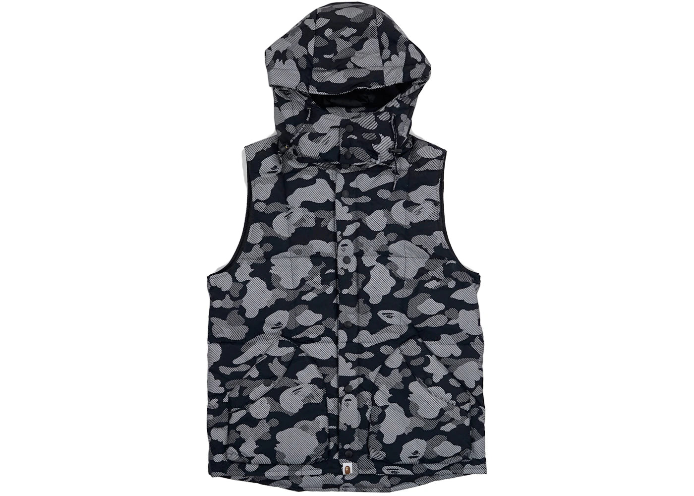 BAPE 3M Reflection Camo Hooded Down Vest Black