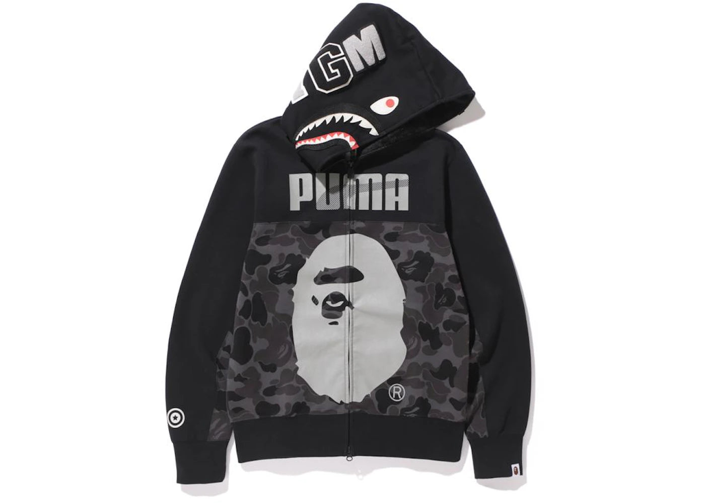 BAPE X Puma ABC Camo Shark Hoodie Black