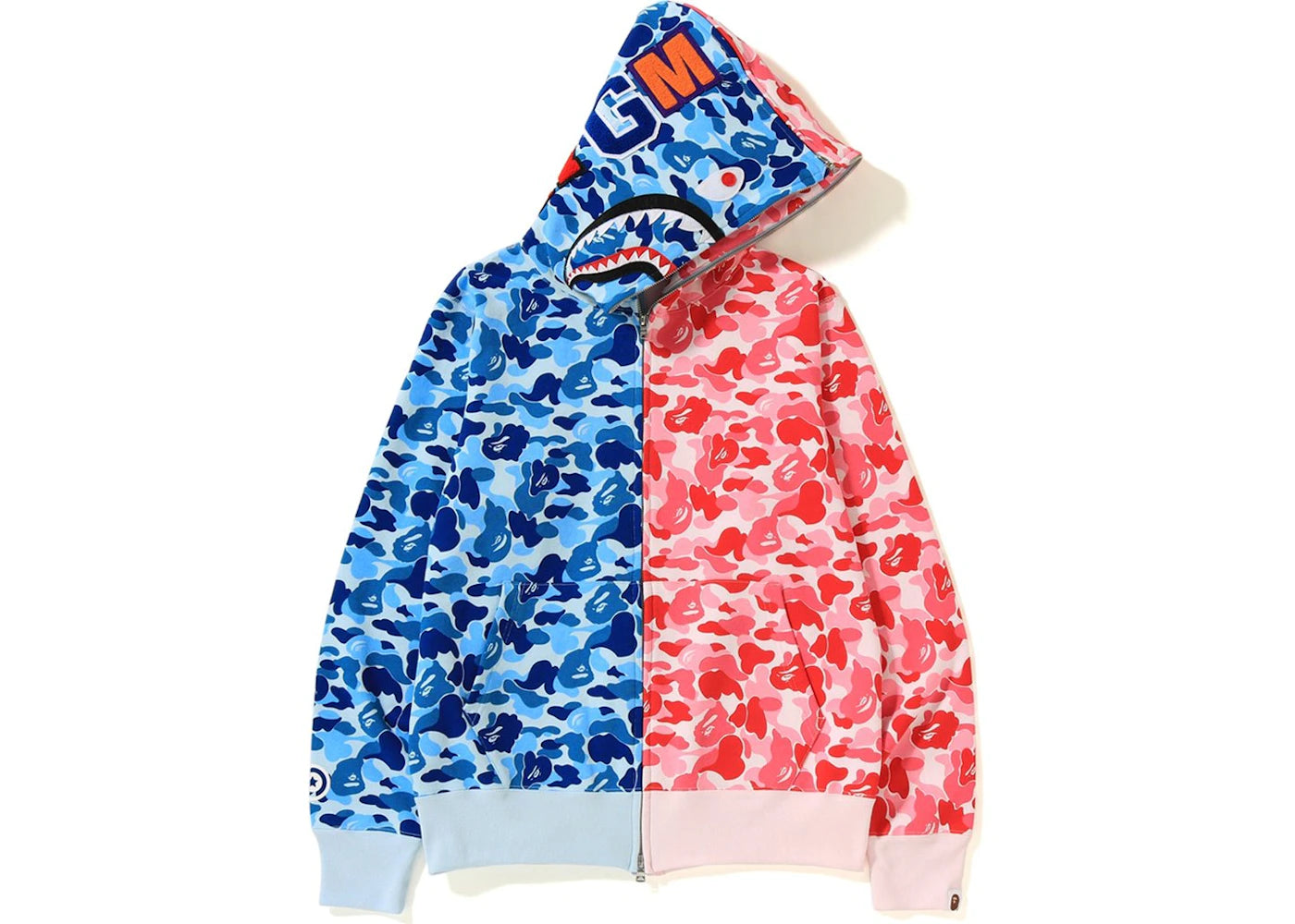 BAPE ABC Separate Shark Full Zip Hoodie Blue/Pink