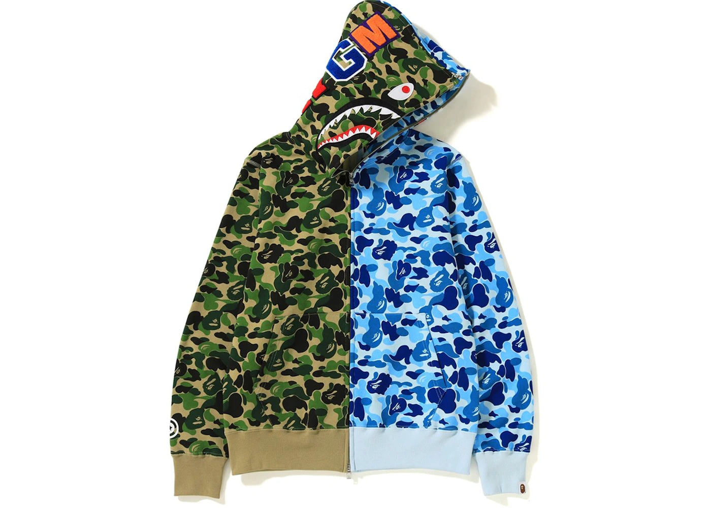 BAPE ABC Separate Shark Full Zip Hoodie Green/Blue