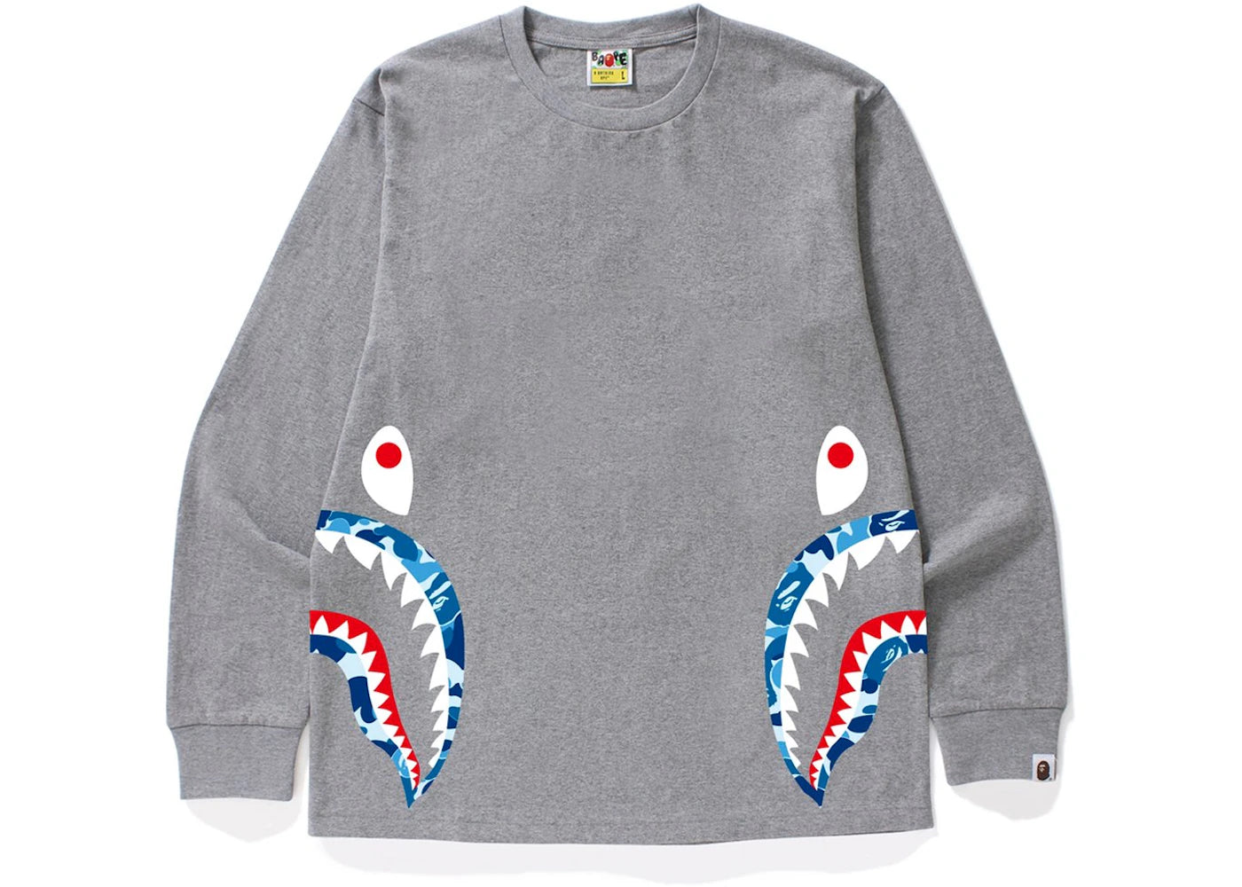 BAPE ABC Side Shark L/S Tee Grey/Blue