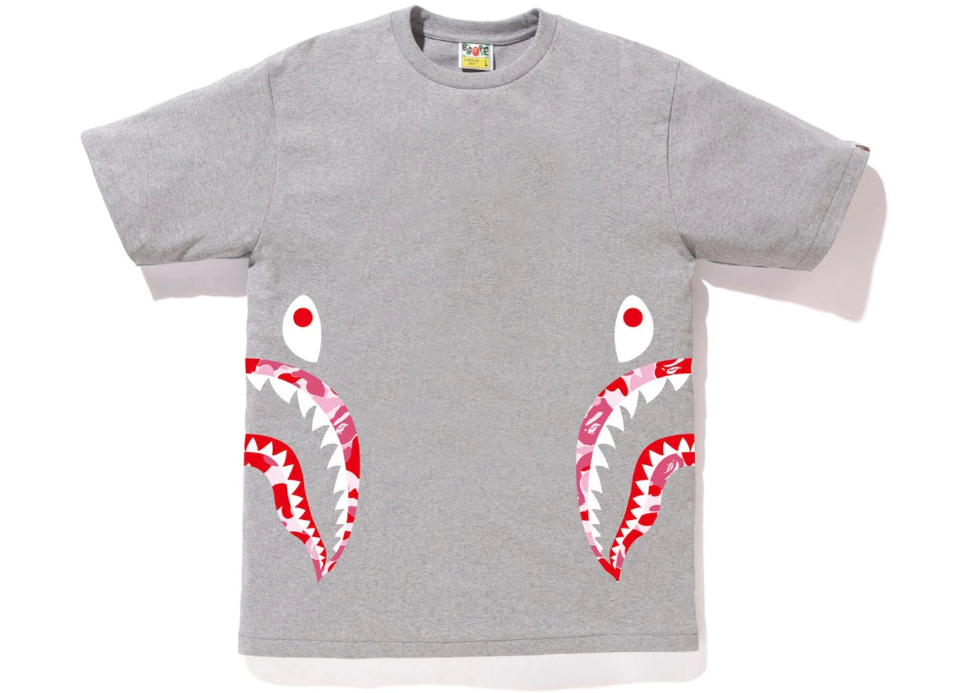 BAPE ABC Side Shark Tee Gray/Pink