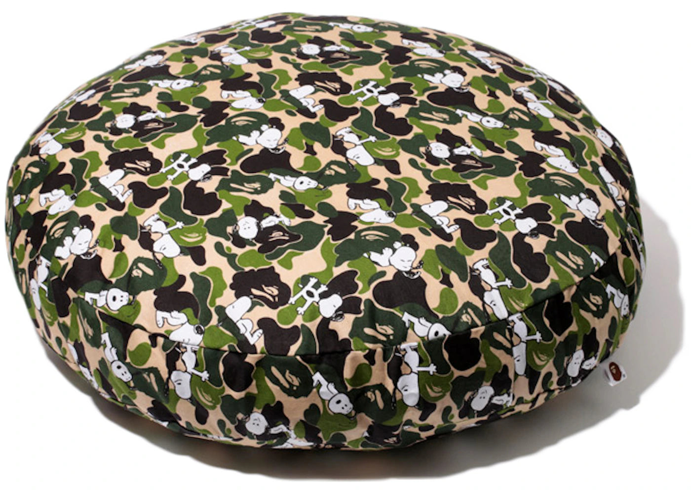 BAPE X Peanuts ABC Snoopy Camo Large Round Cushion Green