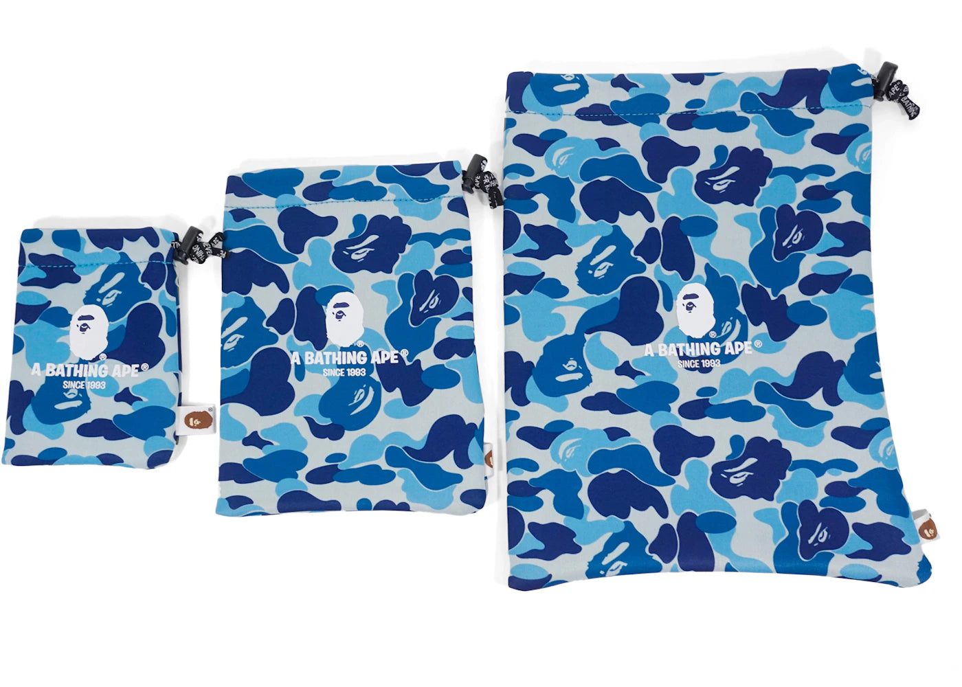 BAPE Abc Camo Pouch Gadgets Set Light Blue
