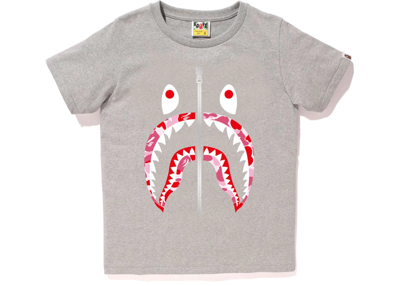 BAPE Abc Camo Shark Tee Tee (Ladies) Gray/Pink