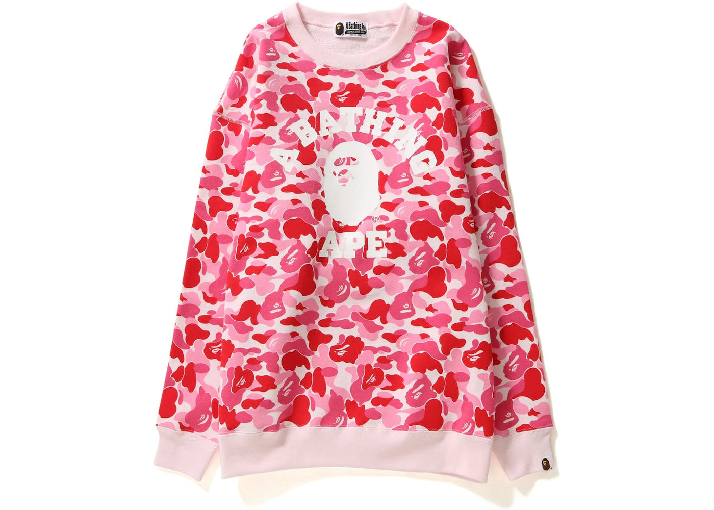 BAPE Abc College Oversized Crewneck Crewneck (Ladies) Pink