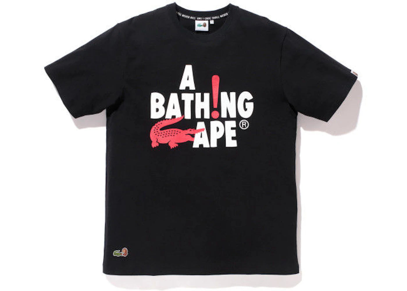 BAPE X Lacoste  Aligator Eating Ape Tee Black
