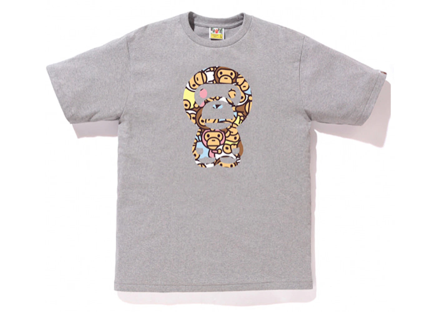 BAPE All Baby Milo Multi Big Baby Milo Tee Gray