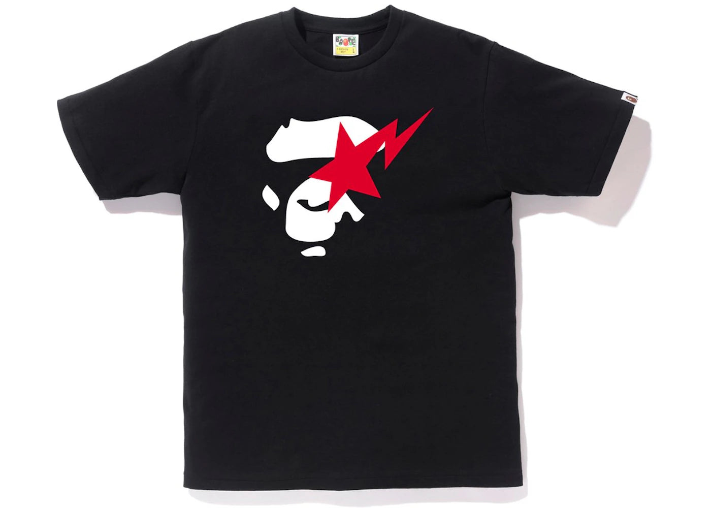 BAPE Ape Face On Bapesta Tee Black