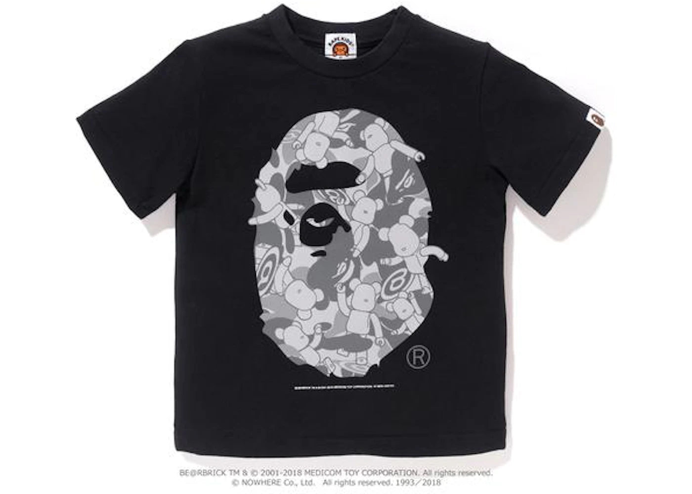 BAPE Ape Head Bearbrick Tee K (Medicomtoy) (Kids) Black