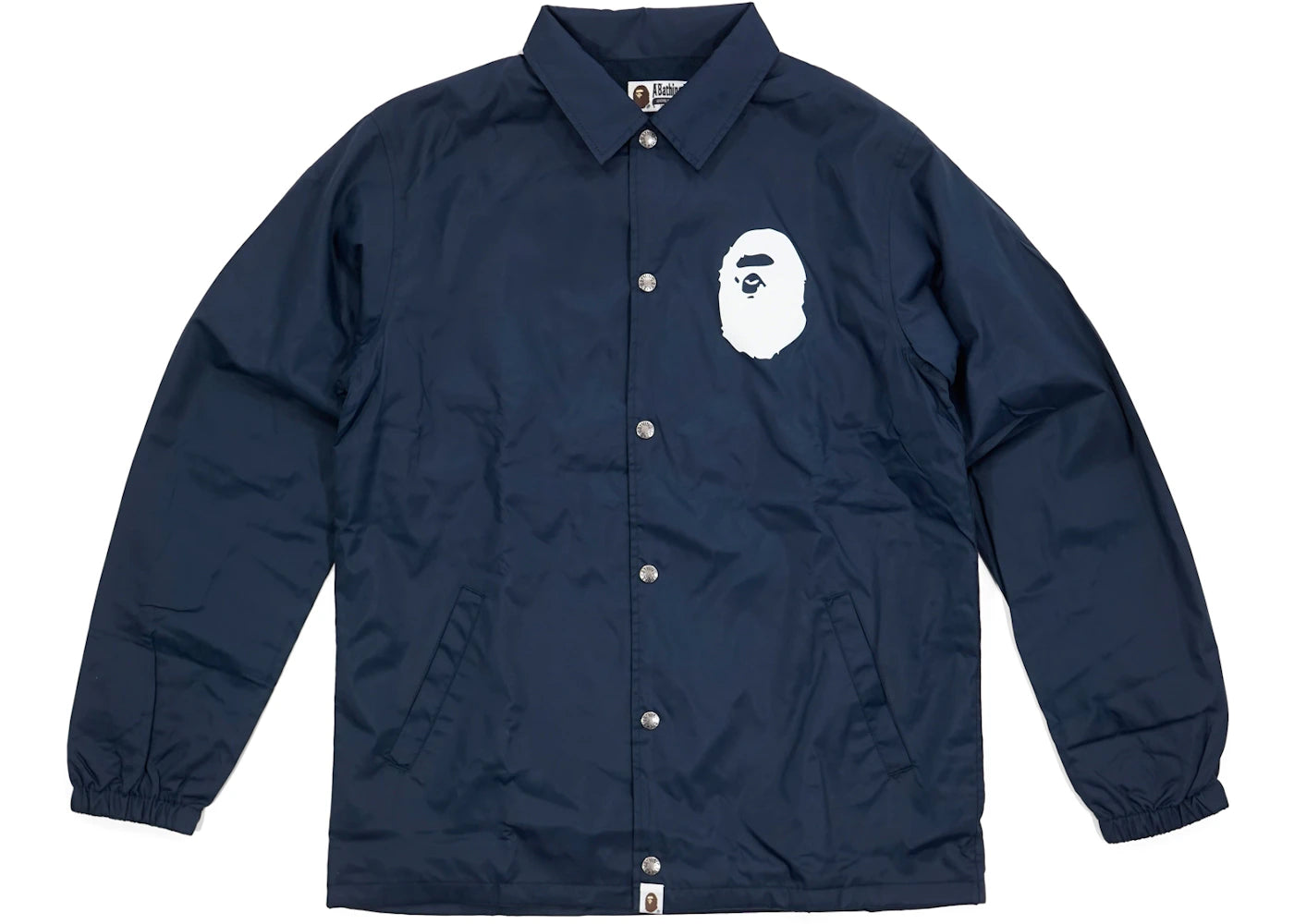 BAPE Apehead Logo Coach Jacket Navy