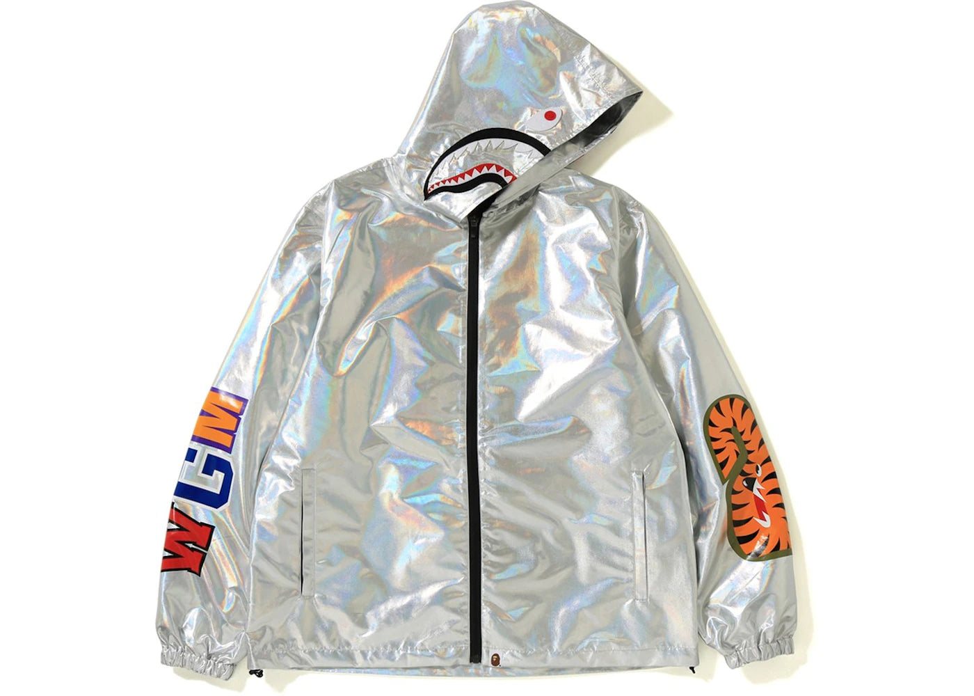BAPE Aurora Shark Hoodie Jacket Silver