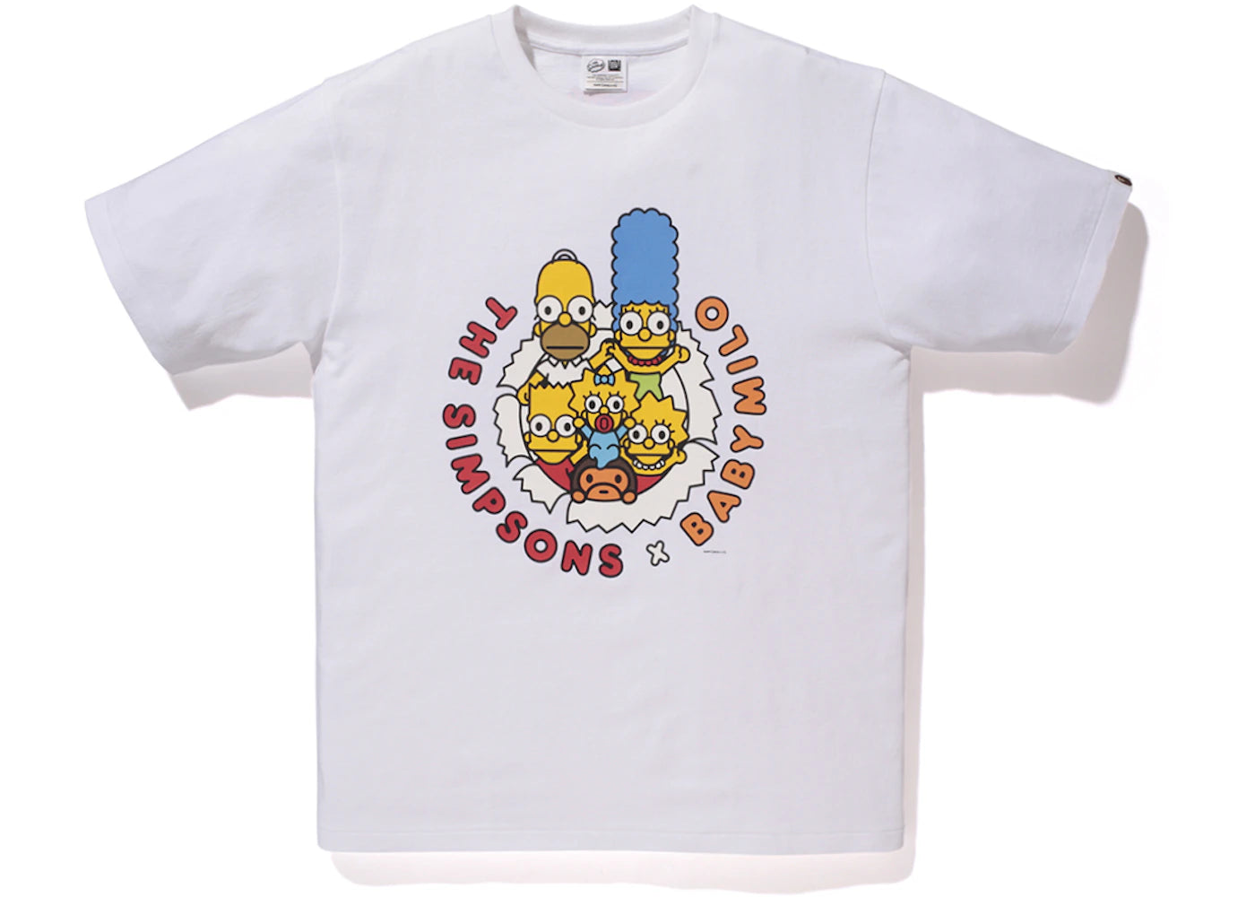 BAPE X The Simpsons Baby Milo and Family Break Through Tee White