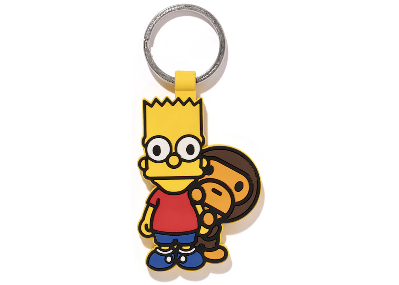 BAPE X The Simpsons Baby Milo Behind Bart Keychain Yellow