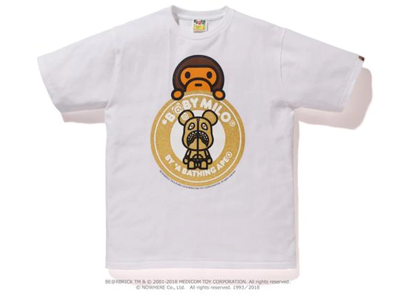 BAPE Baby Milo Bearbrick Busy Works Tee M (Medicom) White/Gold