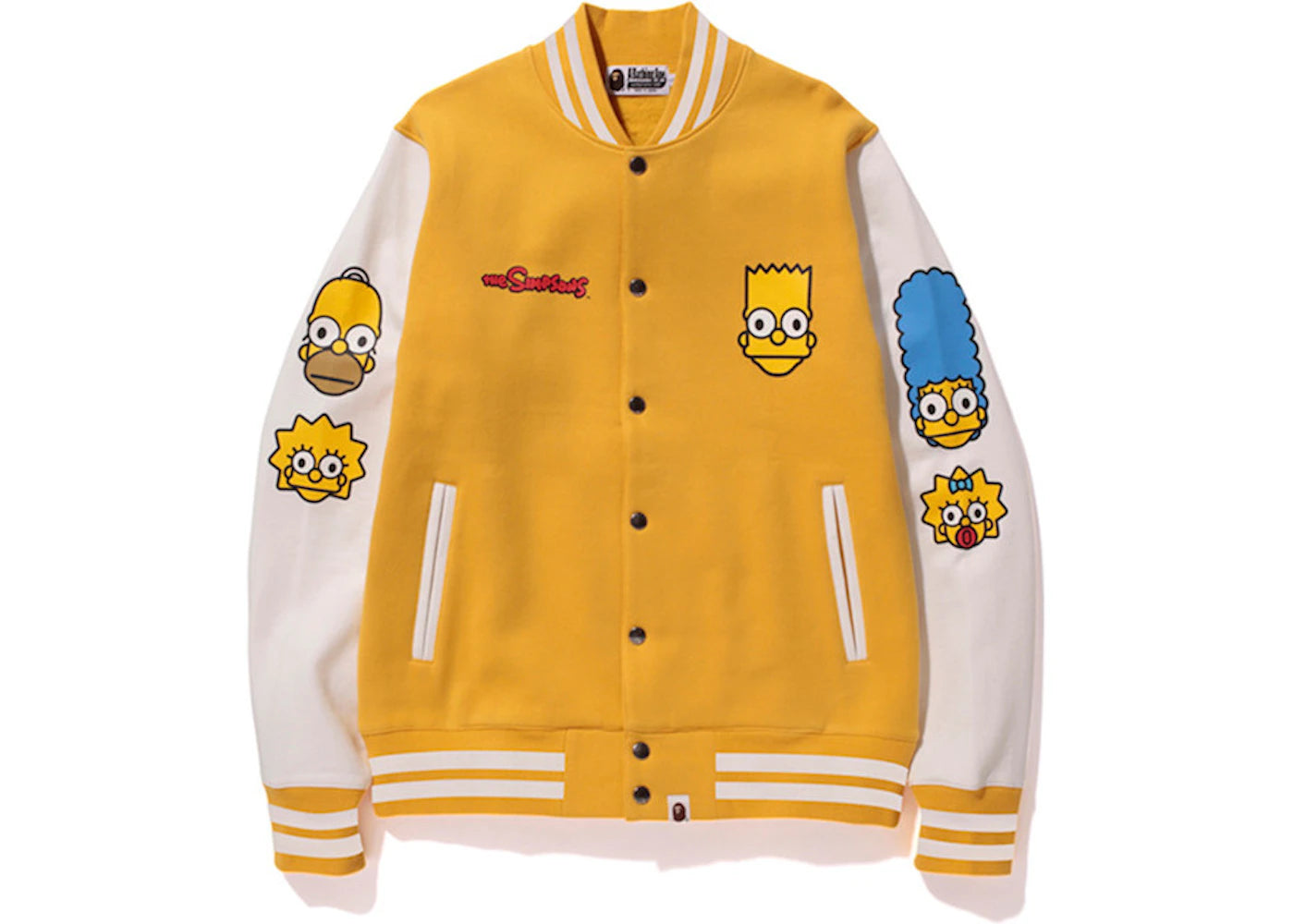 BAPE X The Simpsons Baby Milo Varsity Jacket Yellow