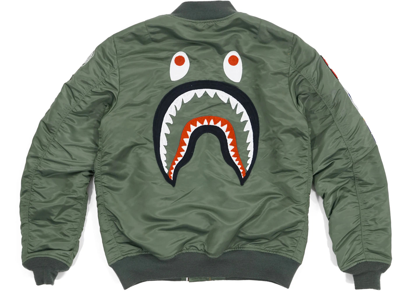 BAPE Back Shark MA1 Bomber Jacket Olive