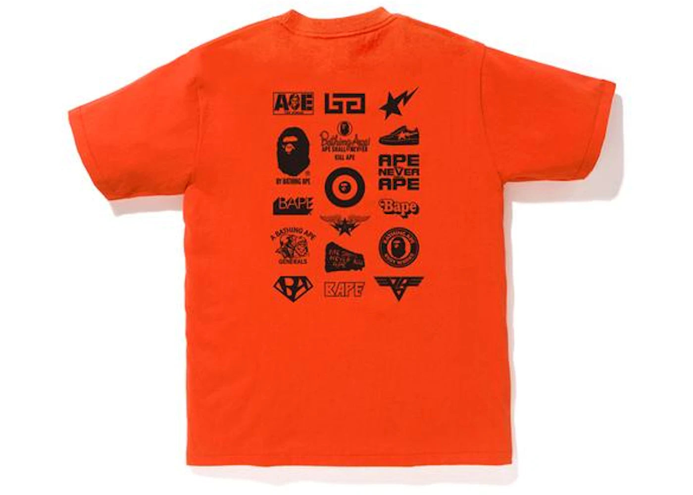 BAPE Bicolor Multi Logo Tee Orange/Black