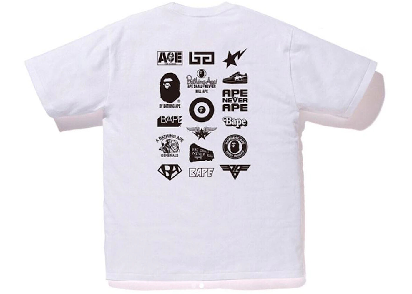 BAPE Bicolor Multi Logo Tee White/Black