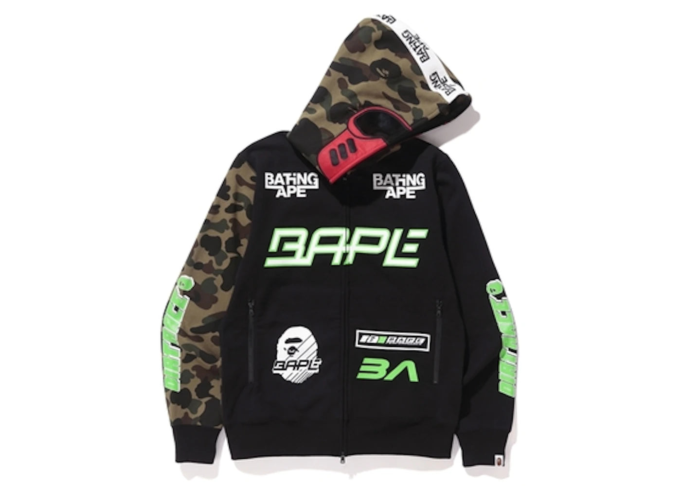 BAPE Bmx Mask Full Zip Hoodie Black