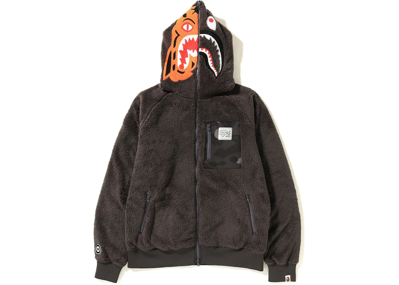 BAPE Boa Tiger Shark Hoodie Jacket Grey