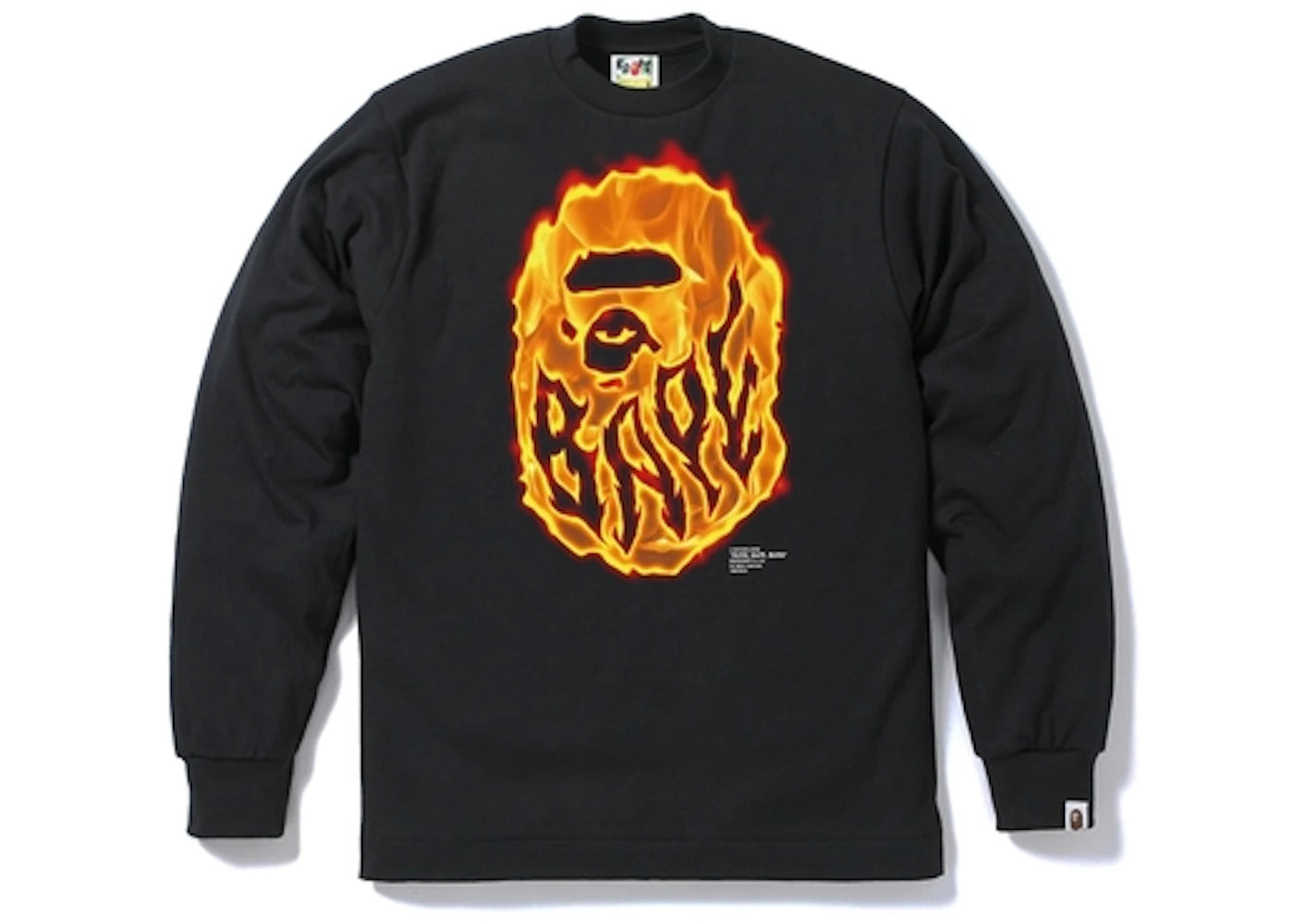 BAPE Burn Burn Long Sleeve Tee Black/Orange