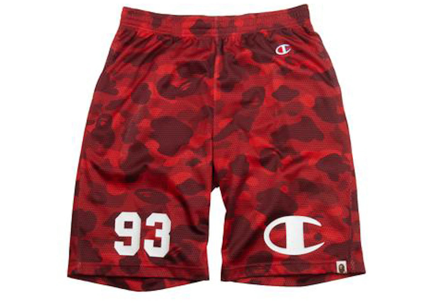 BAPE Champion Camo Mesh Shorts Red