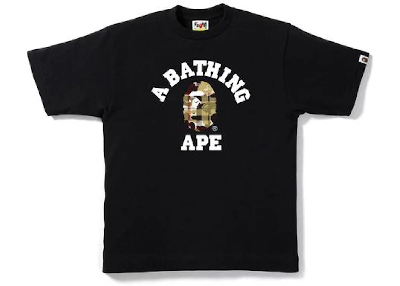 BAPE Check Camo College Tee Black/Beige