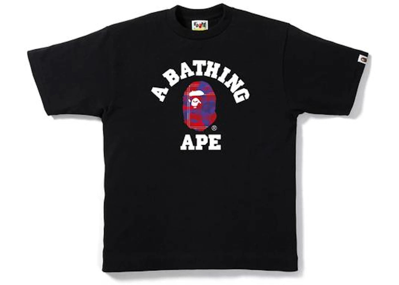 BAPE Check Camo College Tee Black/Red