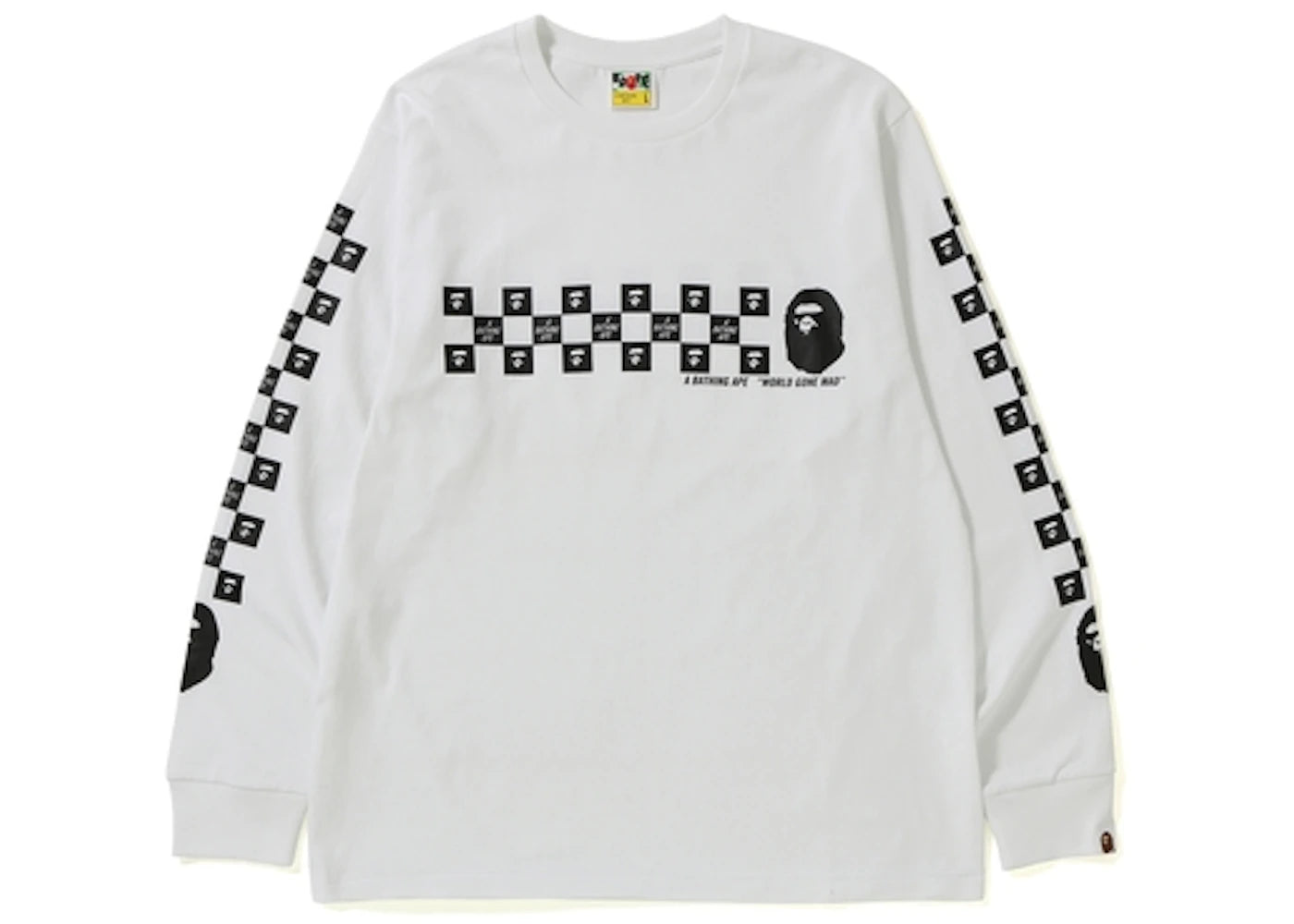 BAPE Checker L/S Tee White