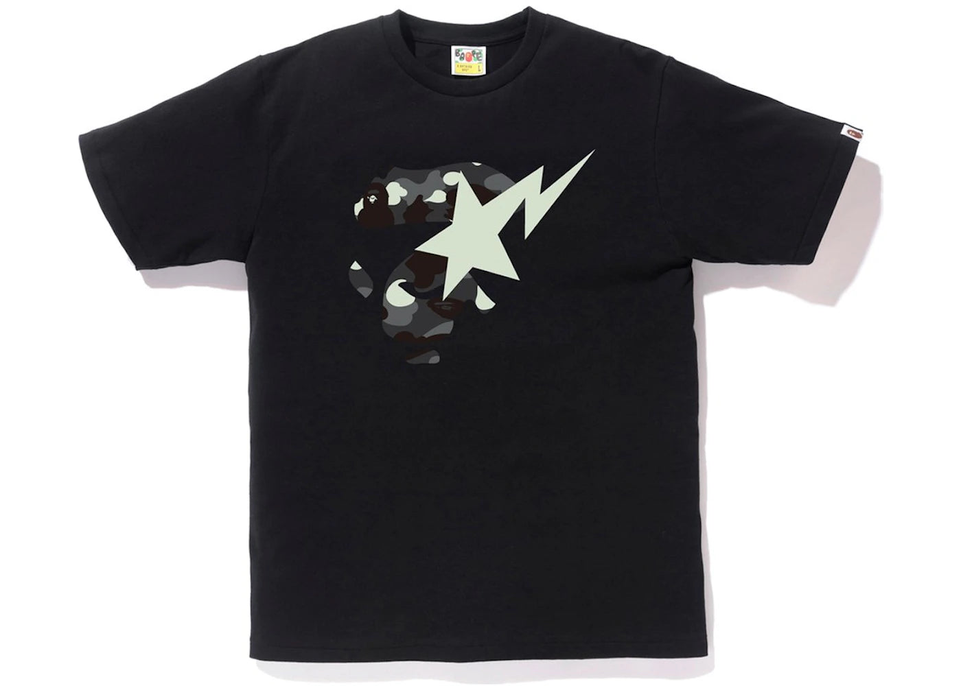 BAPE City Camo Ape Face On Bapesta Tee Black/Black