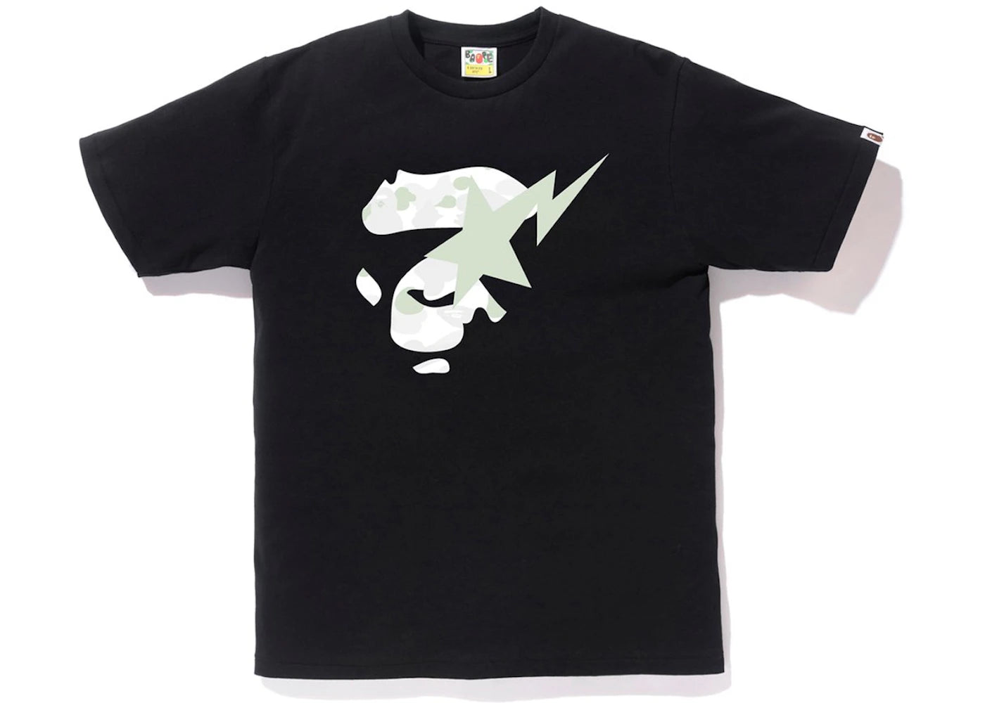 BAPE City Camo Ape Face On Bapesta Tee Black/White